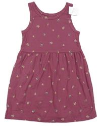 Nové - vínové šaty s kytičkami H&M
