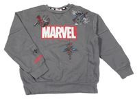 Tmavošedá mikina se Spider-many a logem PRIMARK