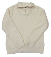 Smetanový žebrovaný vlněný svetr H&M