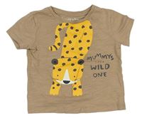 Béžové tričko s leopardem Lullaby 