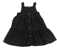 Černé puntíkaté šaty s knoflíky Primark