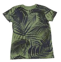 Khaki tričko s listy Primark