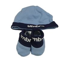 2set - Modrá bavlněná čepice + bavlněné capáčky Umbro