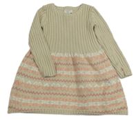 Béžové svetrové šaty se vzorem Aspen Kids