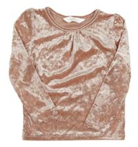 Růžové sametové triko H&M