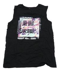 Černé tílko s potiskem a nápisem F&F