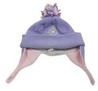 Lila fleecová čepice s vločkou a třásněmi Baby Mac