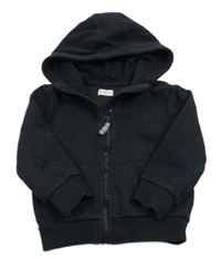 Černá propínací mikina s výšivkou a kapucí F&F