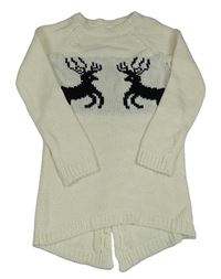 Smetanové svetrové šaty se soby