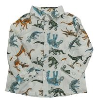 Bílá košile s kostrami dinosaurů Monsoon