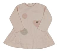 Světlerůžové teplákové šaty s puntíky a srdíčky Mayoral