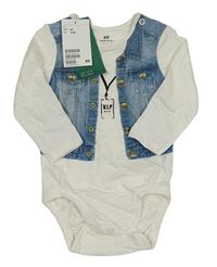 Nové - Bílé body s džínovou vestou H&M