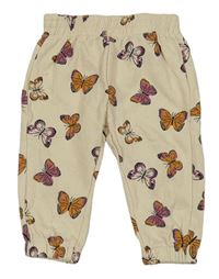 Béžové tepláky s motýly