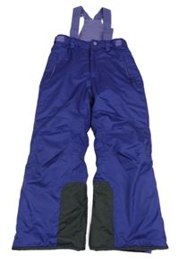 Fialové šusťákové oteplovačky s odepínacími kšandami