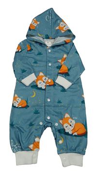 Zelená kombinéza s liškami a kapucí