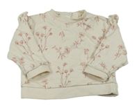 Světlebéžová květovaná mikina s volánky Mamas&Papas