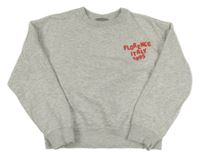 Světlešedá melírovaná mikina s nápisem Matalan