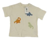 Nové - Smetanové tričko s dinosaury H&M