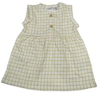 Bílo-béžové kostkované šaty s knoflíky Lily & Dan