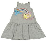 Šedé melírované bavlněné šaty s My Little Pony H&M