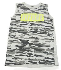 Bílo-šedé army tílko s nápisem Chapter Young