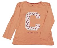 Korálové triko s písmenem Lupilu