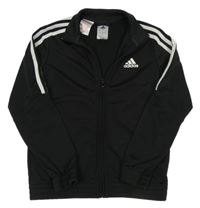 Černá sportovní propínací mikina s logem Adidas