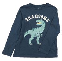 Tmavomodré triko s dinosaurem C&A