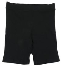 Černé žebrované elastické kraťasy H&M
