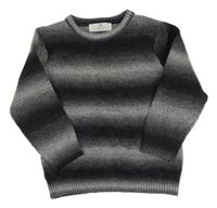 Černo-šedý pruhovaný svetr H&M