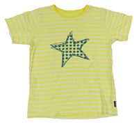Žluto-bílé pruhované tričko s hvězdou Jakoo