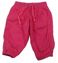 Tmavorůžové crop plátěné kalhoty kids