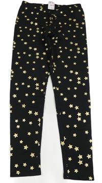 Černé silnější legíny se zlatými hvězdičkami Primark