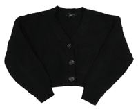Černý propínací crop svetr New Look