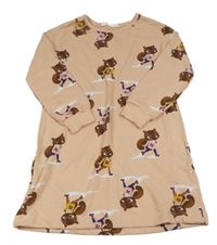 Pudrové teplákové šaty s veverkami H&M