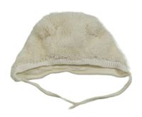 Smetanová chlupatá podšitá čepice H&M