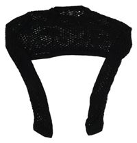 Černý perforovaný crop svetr New Look