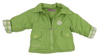 Zelená šusťáková zimní bunda s nášivkou 