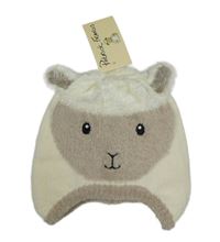 Nové - smetanová pletená zateplená čepice - ovce 