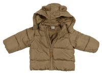 Hnědá šusťáková zateplená bunda s kapucí H&M