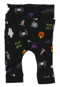 Černé lehké tepláky s pavučinami a dýněmi Nutmeg