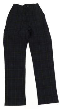 Tmavomodré kostkované chino kalhoty Next