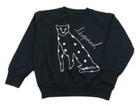 Černá mikina s leopardem 