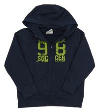 Tmavomodrá propínací mikina s číslem a kapucí Topolino