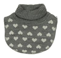 Šedá pletená vsadka s rolákem a srdíčky Lupilu