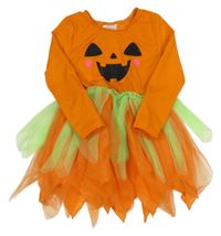Kostým - oranžové šaty s dýní a tylem H&M