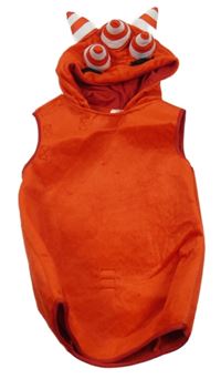 Kostým - červená sametová vesta s kapucí s ostny 