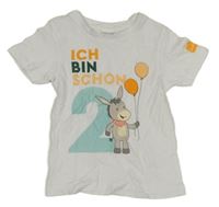 Bílé tričko s číslem a oslem 