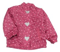 Růžová vzorovaná šusťáková jarní bunda Impidimpi