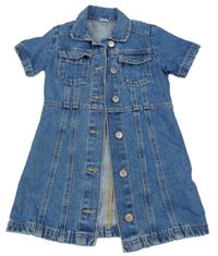 Modré propínací riflové šaty s límečkem Next